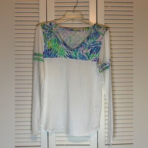 NEW Lilly Pulitzer Amara Cotton Stretch Long Sleeve Tee Shirt